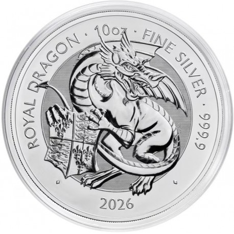 UK 10 oz silver Tudor Beasts DRAGON 2026 BU £10
