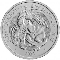 1 oz PLATINUM Tudor Beast The DRAGON 2026 $100 BU