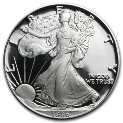 USA 1 oz silver Eagle 1986 $1 BU in capsule
