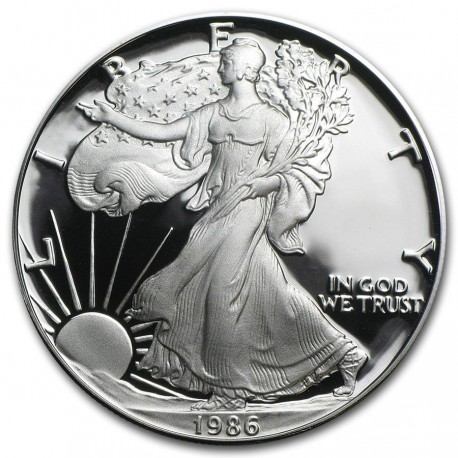 USA 1 oz silver Eagle 1986 $1 BU in capsule