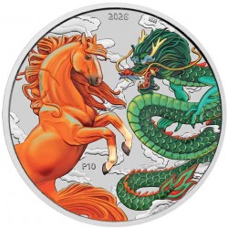 PM 1 oz silver DOUBLE PHOENIX 2025 COLOURED $1 bu CHINESE MYTHS & LEGENDS