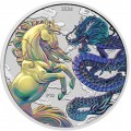 PM 1 oz silver DRAGON & HORSE 2026 BLUE $1 bu CHINESE MYTHS & LEGENDS