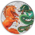 PM 1 oz silver DOUBLE PHOENIX 2025 COLOURED $1 bu CHINESE MYTHS & LEGENDS