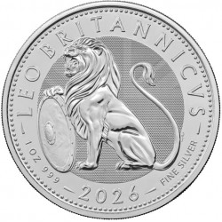 UK 1 oz silver BRITISH LION 2026 £2 BU