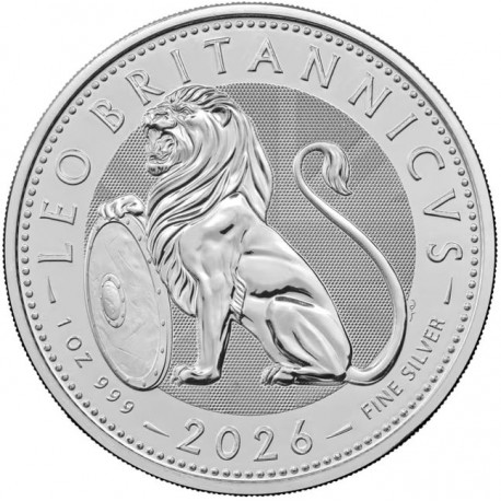 UK 1 oz silver BRITISH LION 2025 £2 BU