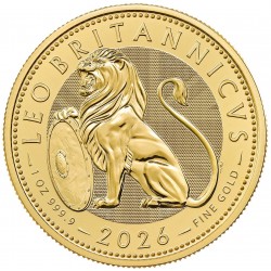 UK 1 oz GOLD BRITISH LION 2026 £100 BU in Capsule