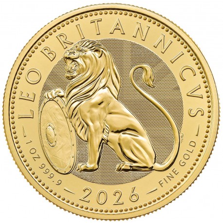 UK 1 oz GOLD BRITISH LION 2025 £100 BU in Capsule