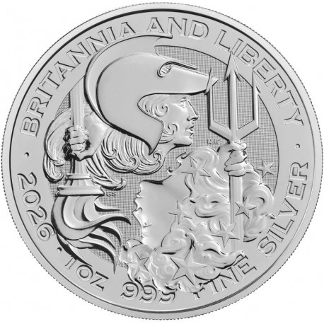 UK 1 oz silver BRITANNIA - LIBERTY 2026 £2 BU