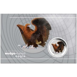 PM Australian Wedge-tailed Eagle 2025 1oz Silver Coloured Coin in Card