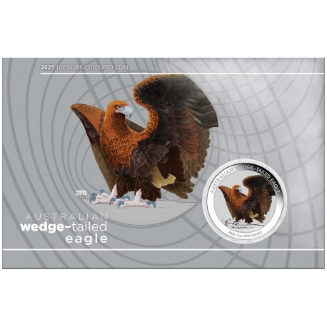 PM Australian Wedge-tailed Eagle 10th Anniversary 2024 1oz Silver Coloured Coin in Card
