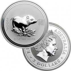 PM 2 oz silver AUSTRALIAN LUNAR 1 GOAT 2003 bu $2 