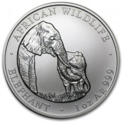 1 oz silver ZAMBIA KWACHA ELEPHANT 2001