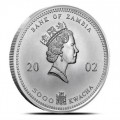 1 oz silver ZAMBIA KWACHA ELEPHANT 2002