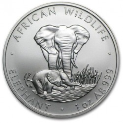 1 oz silver ZAMBIA KWACHA ELEPHANT 2002