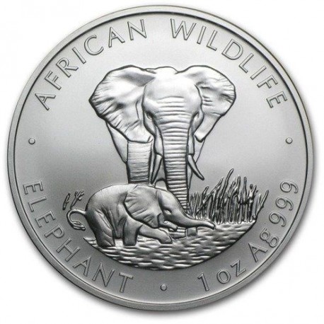 1 oz silver ZAMBIA KWACHA ELEPHANT 2002