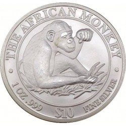 1 oz silver AFRICAN MONKEY 2001 bu 