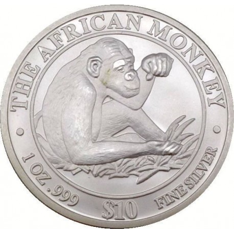 1 oz silver AFRICAN MONKEY 2001 bu 