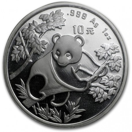 China 1 oz silver PANDA 1990 Yn 5 bu