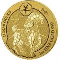 1 oz GOLD RWANDA DRAGON 2024 BU 100 AMAFRANGA