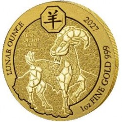 1 oz GOLD RWANDA GOAT 2027 BU 100 AMAFRANGA