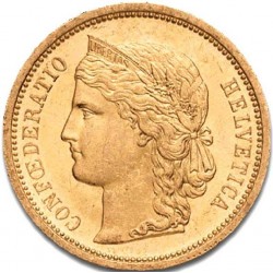 20 fr gold SWITZERLAND HELVETICA 