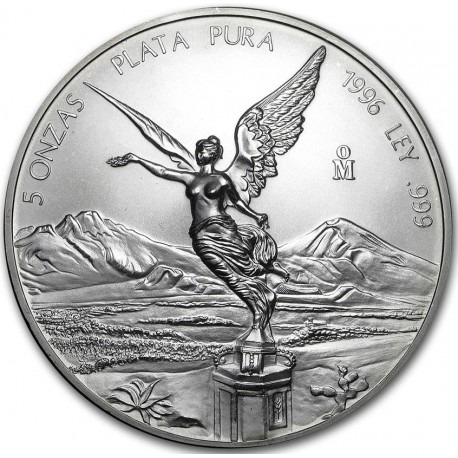 Mexico 5 oz silver LIBERTAD 2007 bu in capsule
