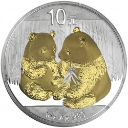 1 oz silver PANDA 2009 Yuan 10 GILDED
