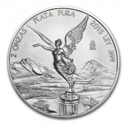 MEXICO 2 oz silver LIBERTAD 2015 BU