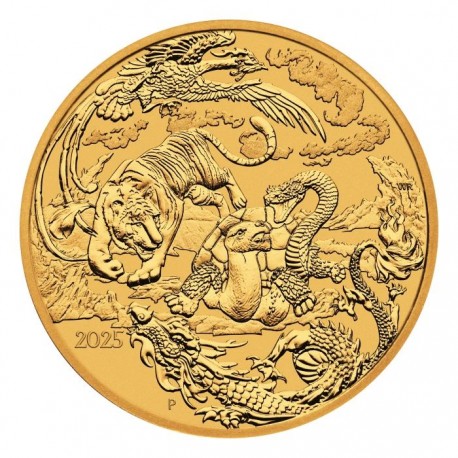 PM 1 oz GOLD DOUBLE PHOENIX 2026 $100 bu Myths & Legends