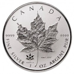 1 oz silver MAPLE LEAF 2017 gilded