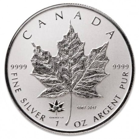 1 oz silver MAPLE LEAF 2017 gilded