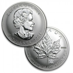 Canada 1 oz silver MAPLE LEAF 2004 $5 bu PRIVY MONKEY