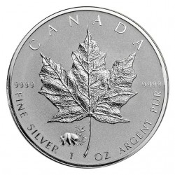 Canada 1 oz silver MAPLE LEAF 2016 PRIVY WOLF bu $5