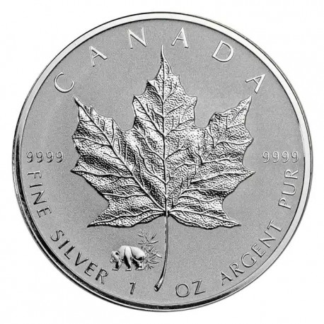 Canada 1 oz silver MAPLE LEAF 2016 PRIVY WOLF bu $5