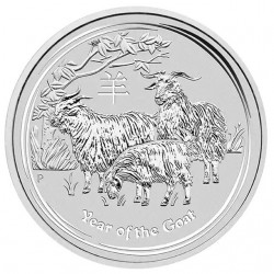 10 oz silver LUNAR GOAT 2015