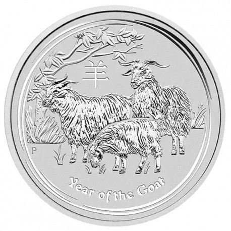 10 oz silver LUNAR GOAT 2015