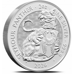 UK 2 oz silver Tudor Beasts SEYMOUR PANTHER 2026 BU £5