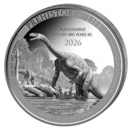 1 oz silver Prehistoric Life 2 PLATEOSAURUS 2026 bu 20FR BU