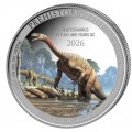 1 oz silver Prehistoric Life 2 PLATEOSAURUS 2026 COLOURED bu 20FR BU