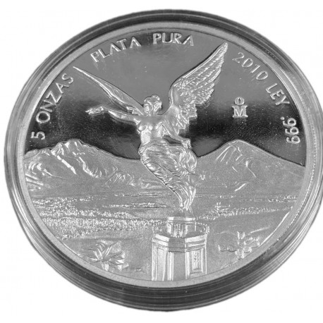 Mexico 5 oz silver LIBERTAD 2010 bu