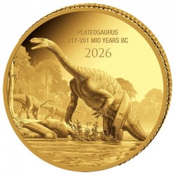 0.50 GR GOLD Prehistoric Life 2 CARNOTAURUS 2025 bu 20FR BU
