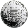 1 oz silver SOMALIA ELEPHANT 2009 bu 100 Shillings