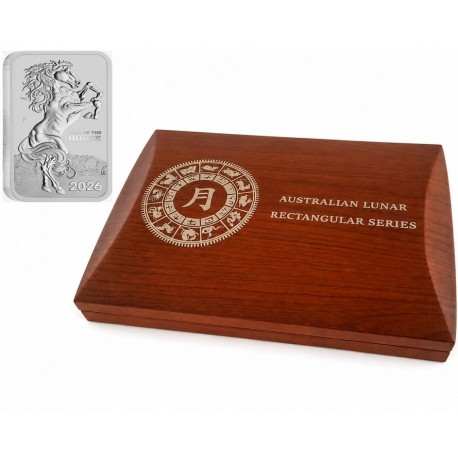 Perth Mint 1 oz silver RECTANGLE LUNAR HORSE $1 BAR 2026 bu