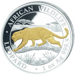1 oz silver SOMALIA LEOPARD 2026 - Gilded 100 shillings
