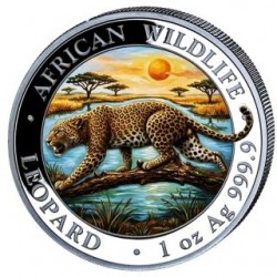 1 oz silver SOMALIA LEOPARD 2026 - Coloured 100 shillings