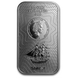 1 oz silver Bar Cook Islands 2017 bu $1