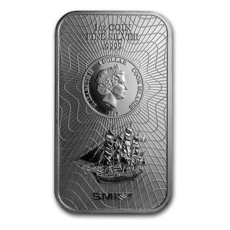 1 oz silver Bar Cook Islands 