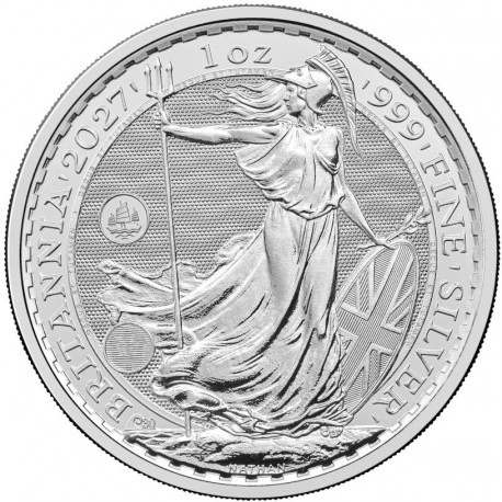 UK 1 oz silver BRITANNIA 2027 £2 PRIVY HONG KONG BU 