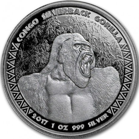 1 oz silver GORILLA CONGO 2017