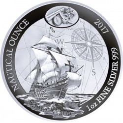 1 oz SILVER RWANDA NAUTICAL SANTA MARIA 2017 bu in Capsule